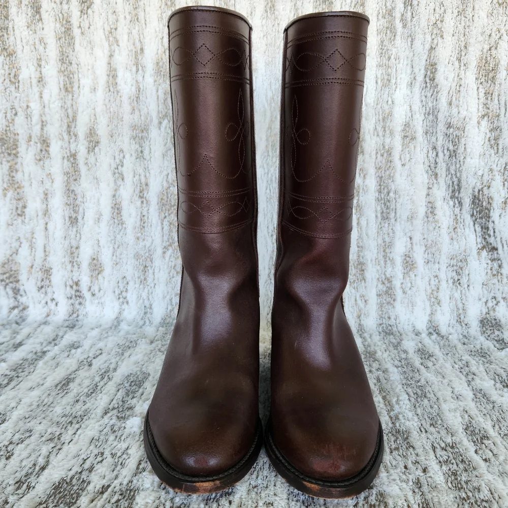 El Estribo Spanish "Camperos" Riding Boots Brown Leather | Women's Size 39, 8 US - Picture 6 of 15